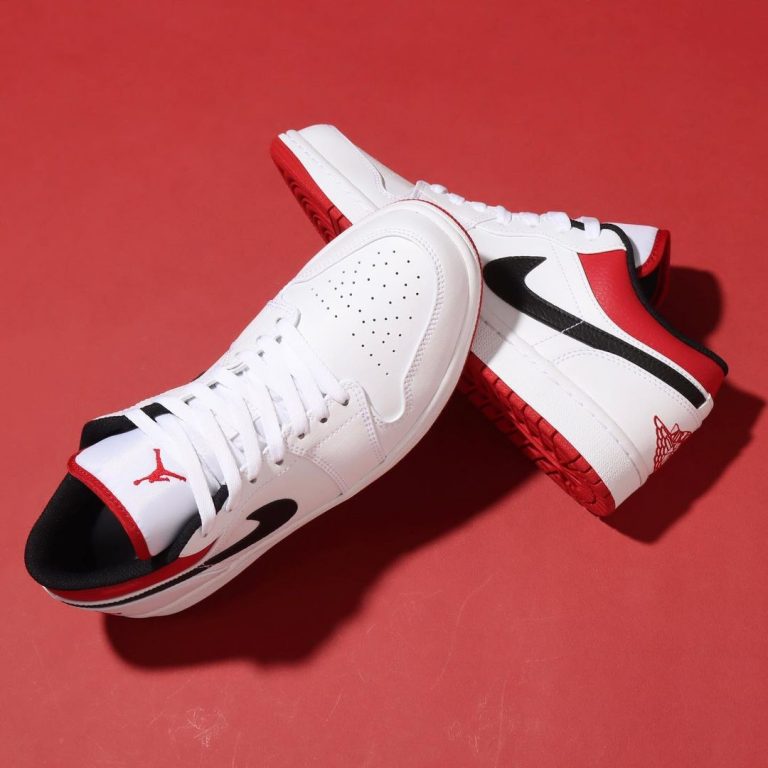 jordan 1 low white university red black